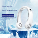 #A 4000mAh Air Conditioner Cooling Hanging Neck Fan Leafless Personal Wearable F