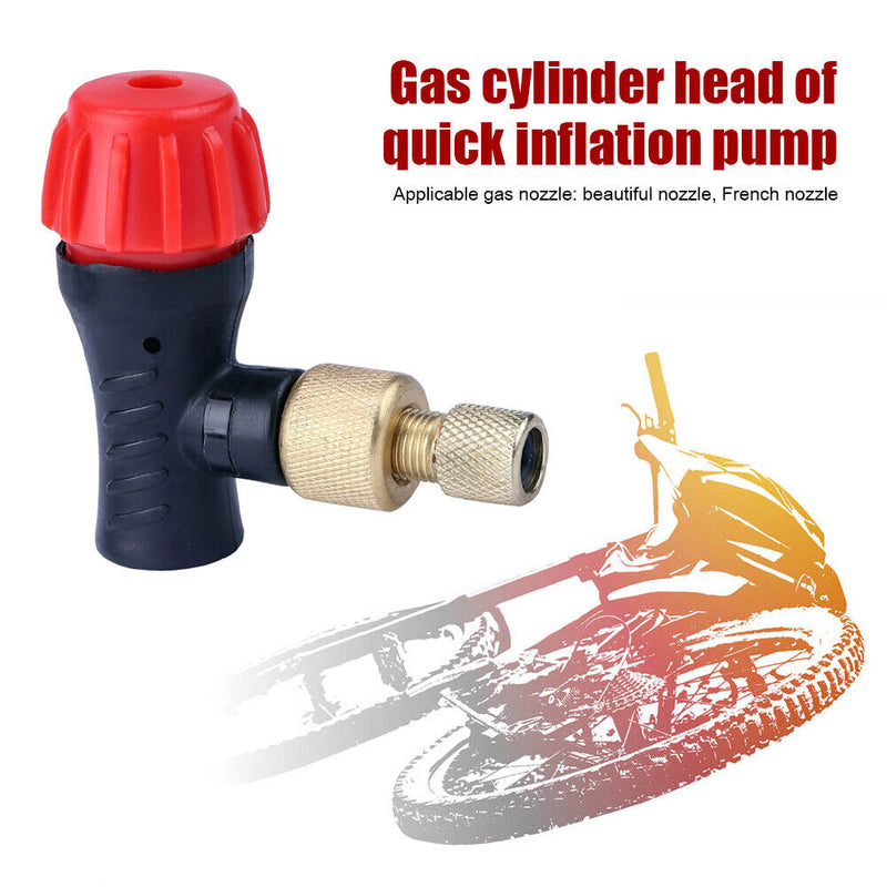 Portable Mountain Bike Tire Pump Valve Head CO2 MTB Air Inflator Adapter