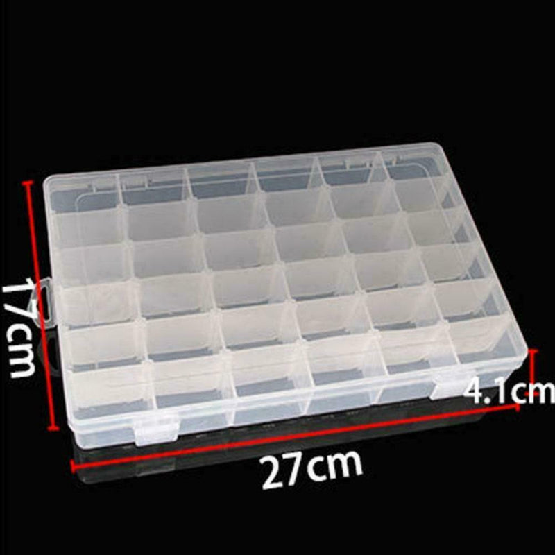 36Plastic Compartment Jewelry Adjustable Organizer 27cm*17cm AU Box Storage I3E3