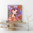 5D DIY Diamond Painting Big-Eyed Girl Cat Full Drill Rhinestone Mosaic Art Kit