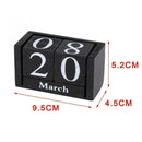 Wooden Perpetual Calendar Block Planner Permanent Desktop Home T7T8 Decor` Y1G2