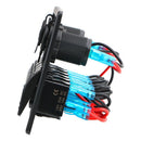 Car RV LED Rocker Switch Panel Digital Voltmeter 6 Gang 12V/24V Dual USB Port
