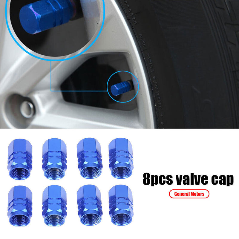 Aluminum Wheel Tire Valve Stem Caps Dust Cover for Car Motorcycle Bicycle 8 P