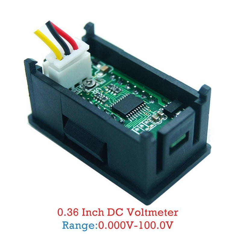Mini LED Display 4 Bits 0-100V Voltmeter Panel Volt Voltage Meter (0.36inch
