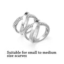 Jewelry Clips Fashion Scarf Ring Buckle Rhinestone Inlayed Silk Scarf Clasp