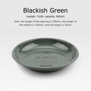 Camping Dinner Plates Enamel Outdoor Picnic BBQ Home Food Dish (Dark Green)