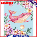 Hand Painted on Canvas DIY Pink Whale Oil Paint By Numbers Drawing Kit Ornaments