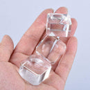 1X Crystal Clear Square Block Sphere Rocks Base Stand A1T8 Stone. B0I9 A0E6