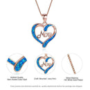 Mum Necklace Love Heart Crystal Chain Mother's Day Jewellery Birthdays A8J8