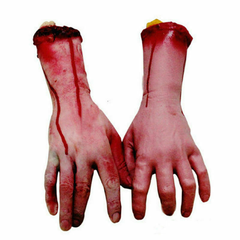 Bloody Hand Zombie Skinned Arm Skeleton Body Parts P L0Z0 Dead Halloween D4T4
