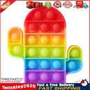 Silicone Push Bubble Fidget Anti Stress Autism Need Toys Rainbow (Cactus ) Newly