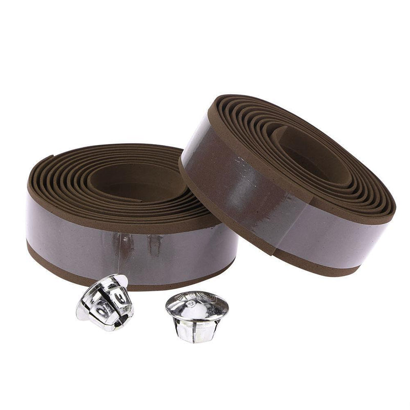 Brown 2pcs Bike Bicycle Handlebar Tape Non-Slip Cycling Handle Sponge Belt