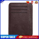 Retro Women PU Litchee Pattern Pure Color Card Case Mini Purse (Dark Brown)