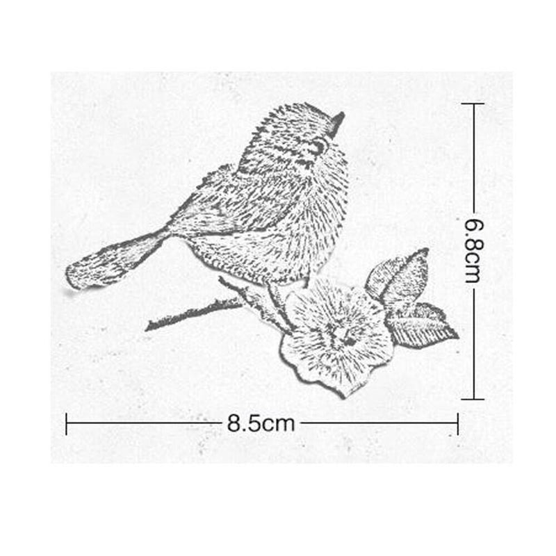 Women Craft Motif Flower Sew/Iron on Applique Patch Sewing Embroidered Birds