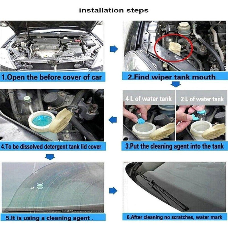 10pcs Car Windshield Glass Cleaner Compact Effervescent Spray Detergent