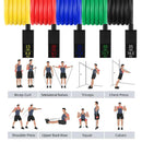 RESISTANCE BANDS Set For Yoga Abs Pilates Fitness Exercise Workout 11 Pieces.