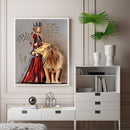Angel and Lion Oil Paint By Numbers Kit DIY Home Decoration Gift Wall Pictu