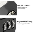 Zinc 3 Digit Code Combination Password Lock Mini Carrying Case Lock (Black)