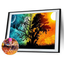 DIY Mosaic Rhinestone Painting Sun Moon Tree Full Round Drill Diamond Picture