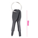 2pcs Portable Key Shape Slotted/Phillips Screwdriver Repair Tool (Black) Newly