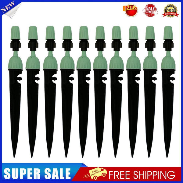 10pcs Adjustable Hose Drip Irrigation Nozzle for Spiked Sprinkler (Green)