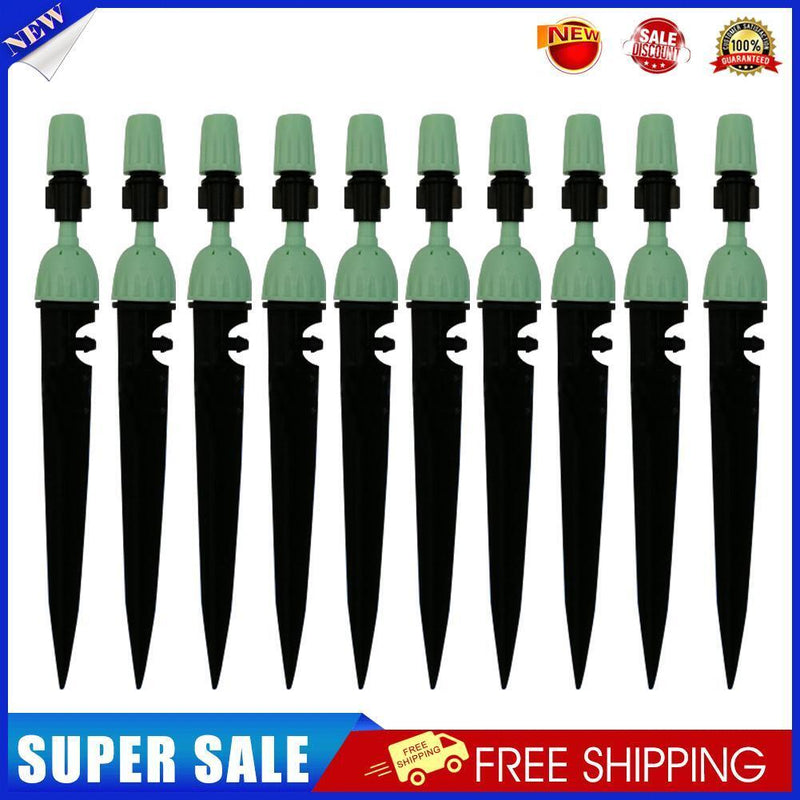 10pcs Adjustable Hose Drip Irrigation Nozzle for Spiked Sprinkler (Green)