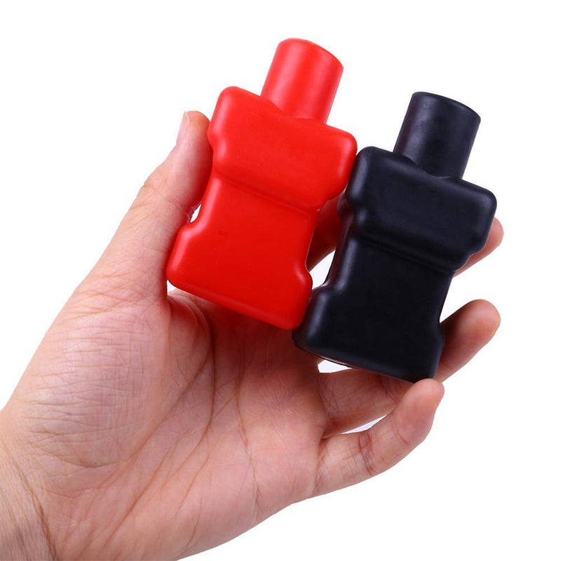 2pcs Car Battery Negative Positive Terminal Covers Cap PVC Insulating Protector