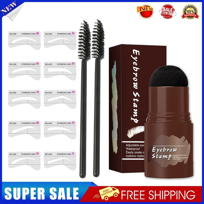 Professional Eye Brow Waterproof Stamp Shaping Kit for Makeup (Dark Brown)