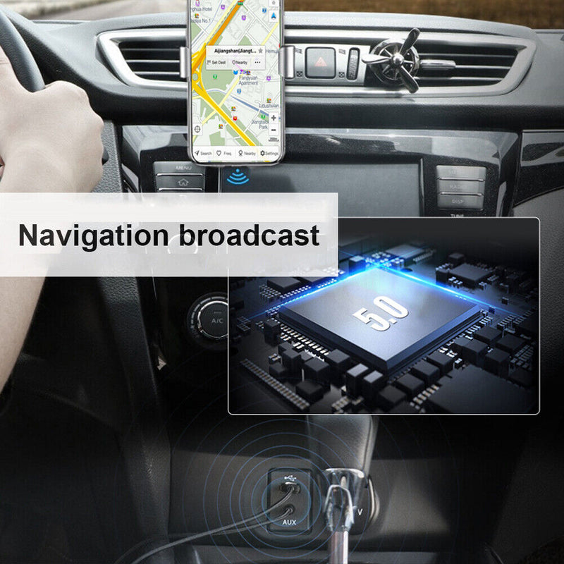 AUX Bluetooth-compatible 5.0 Audio Receiver Handsfree Music Adapter for Car
