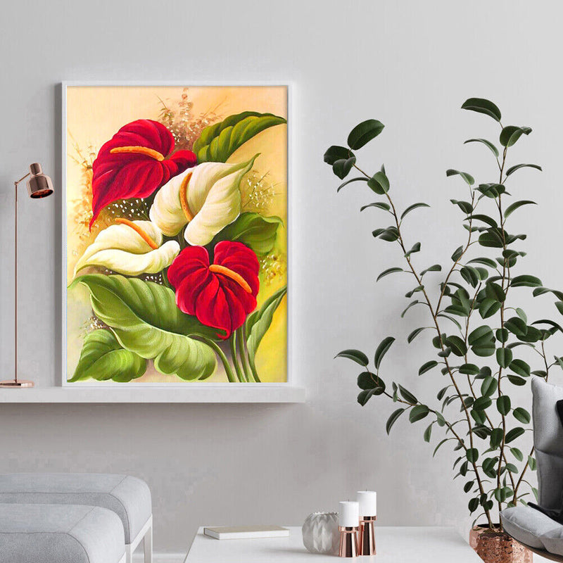 Full Square Drill Drawing Kit Picture DIY Showy Flower 5D Diamond Painting Cr