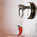 Chili Stamped DIY Full Bead Cross Stitch Keychain Handmade Craft Printed Gifts