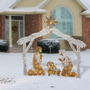 Nativity Scene Xmas LED Nativity Family Scene Silhouette Stake Warm White
