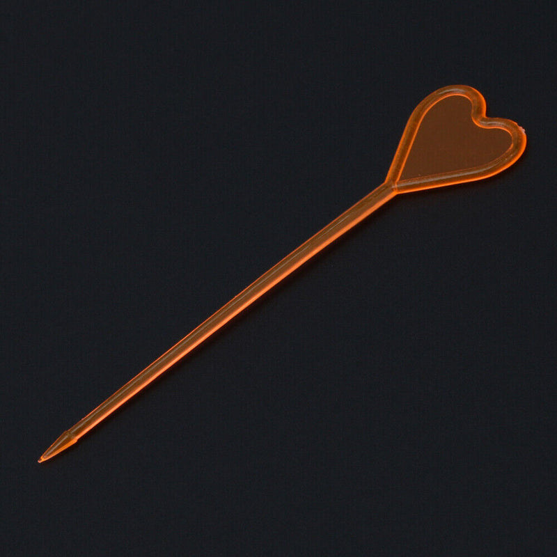 50pcs Disposable Plastic Colorful Stick Love Heart Arrow Shape Fruit Fork