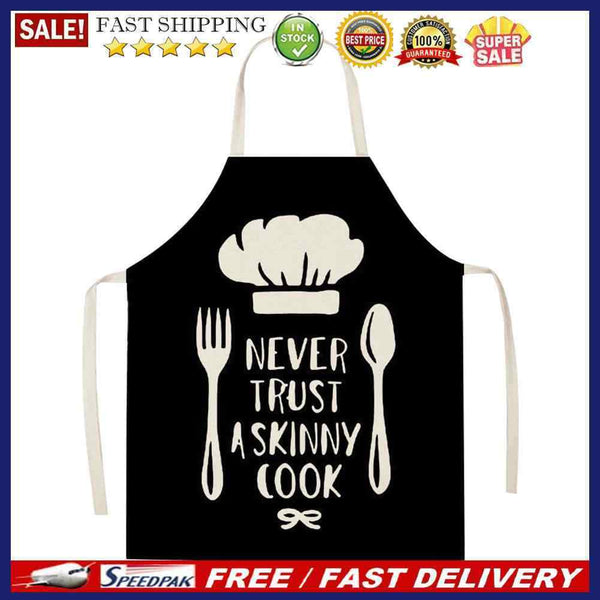 Kitchen Linen Apron Cutlery Print Home Restaurant Cooking Baking Bib Tools
