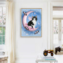Full Round Drill Mosaic Craft Picture DIY Moon Cat Rhinestone Diamond Paint