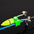 10pcs Night Fishing Rod Bite Alarm Light Bells Ring Indicator (Light Green)