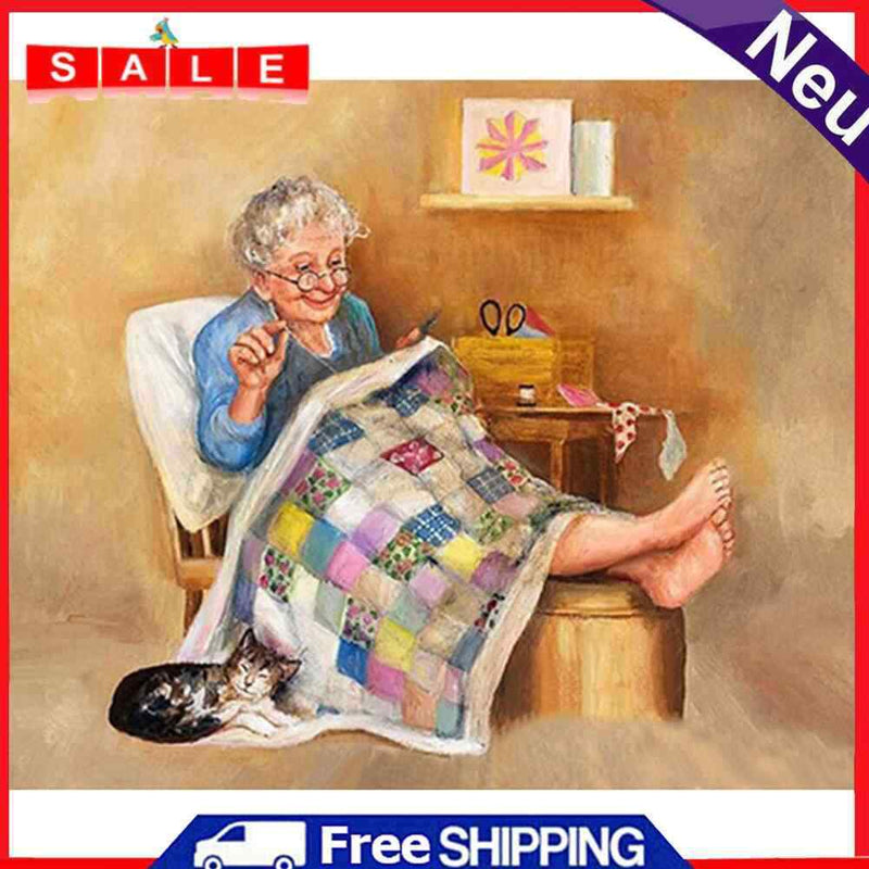 Full Round Drill 5D DIY Diamond Painting Grandma Wall Craft Rhinestones Picture