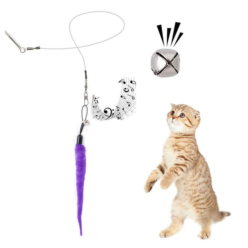 12x Kätzchen Katze Feder Spielzeug Glocke Zauberstab Teaser Rod Interactive Pla.
