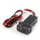12V 24V to 5V 2.1A USB Car Phone Charger with Blue LED Voltmeter for Mitsubishi