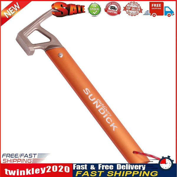 Outdoor Camping Tent Peg Hammer Fishing Hiking Stakes Nail Puller (Orange) Newly