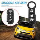 Rubber Button Pad Black for Fiat 500 Panda Abarth Dot 3 Buttons Remote Key Fob