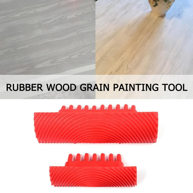 2pcs Rubber Red Cylinder Wood Grain Graining Wall Paint DIY Painting Tools