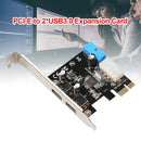 2 Ports USB PCIE Expansion Card PCI Express to USB 3.0 20Pin Hub Adapter Newly