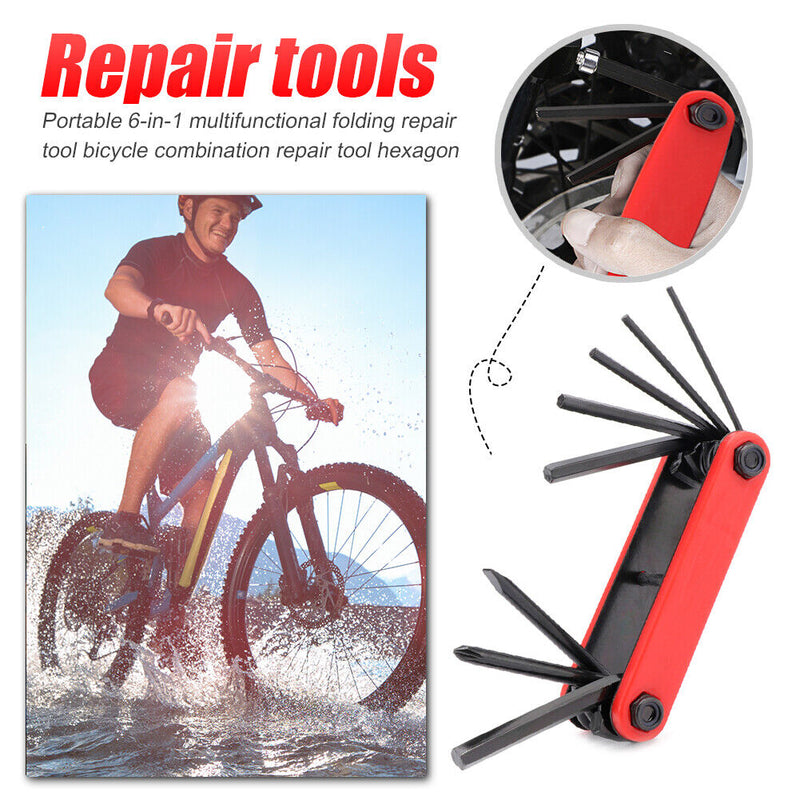 6 in 1 Mountain Bike Repair Tool Portable Screwdriver Allen Key Hex Wrench Newly