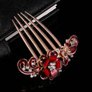 Hair Accessories Elegant Hair Comb Hairpin Shiny Rhinestone Inlaid Flower