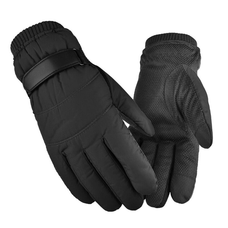 1 Pair Fleece Outdoor Cycling Gloves Touch Screen Waterproof Gloves (Black)