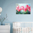 Pink Tulip Flower Hand Painted Oil Painting By Numbers Set Gift No Frame 40x30cm