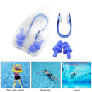 Anti-noise Waterproof Swimming Protective Earplugs + Nose Clip Kits (Blue) Newly