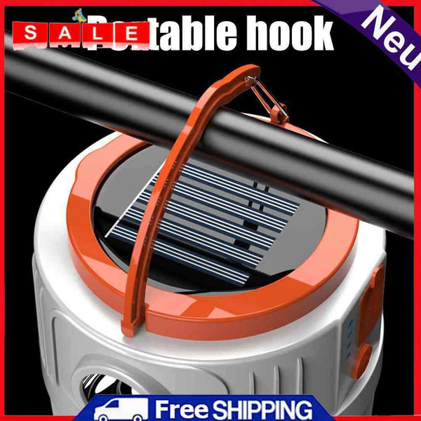 Solar Powered + Rechargeable USB LED Camping Lantern - Waterproof Tent-S