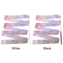 Flashing Glitter Dance Ribbon Gymnastics Ballet Twirling Stick (2m White)